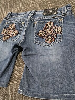 Miss Me Embellished Bermuda Denim Shorts Size 32